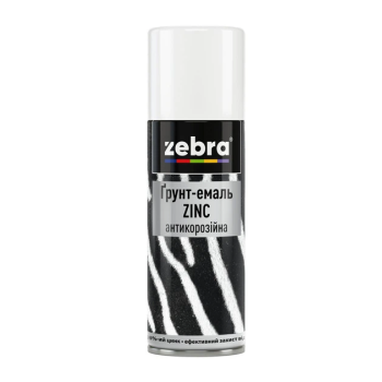 Емаль-ґрунт аерозольна Zebra ZINC антикорозійна 17 сірий 400 мл