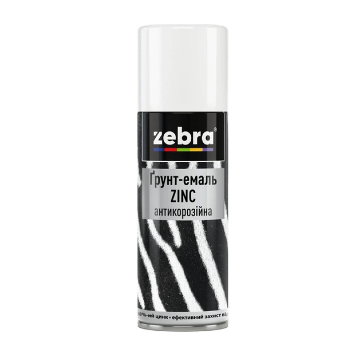 Емаль-ґрунт аерозольна Zebra ZINC антикорозійна 17 сірий 400 мл