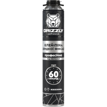 Клей-піна швидкої фіксації 60 секунд GRIZZLY (900мл)