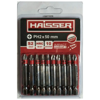 Бита Haisser PH 2x50 мм, набор 10шт, (продажа поштучно)