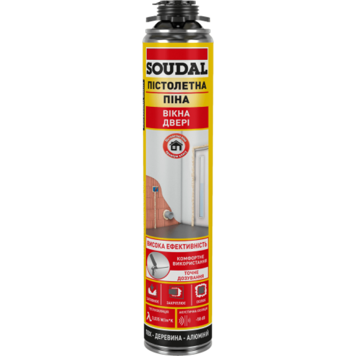 Пена монтажная профессиональная SOUDAL под пистолет (750мл)