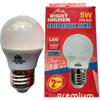 Лампа Right hausen LED G45 Standard ШАР 5W E27 2700K HN-155021