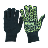 Рукавички WERK ХБ чорні, жовтий ПВХ WE2165H
