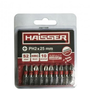 Бита Haisser PH 2x25 мм, набор 10шт, (продажа поштучно)