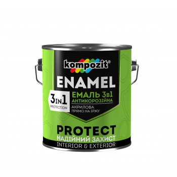 Емаль антикорозійна 3 в 1 PROTECT "Kompozit" (білий RAL 9016) 2,7 кг