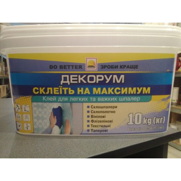 BUILDER / ДЕКОРУМ Клей для обоев 10кг (аналог Bostik 76, Wellton)