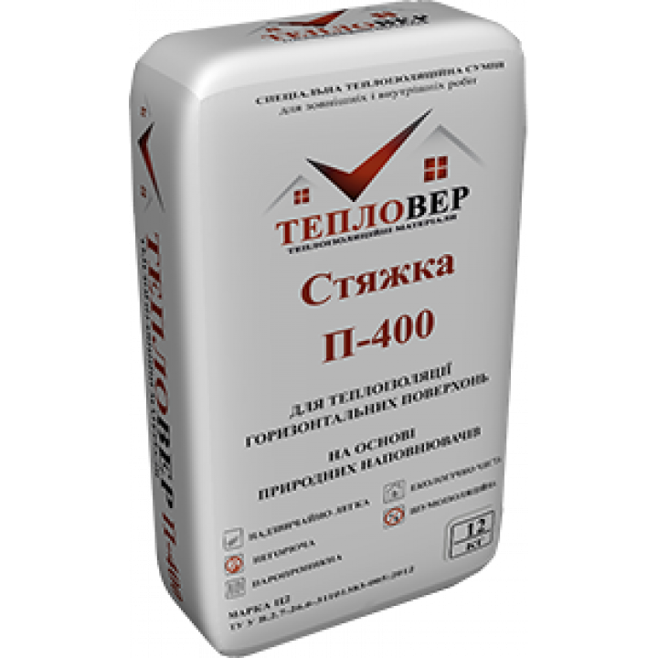 ТЕПЛОВЕР Теплоизоляционная стяжка П-400 12кг (35л)