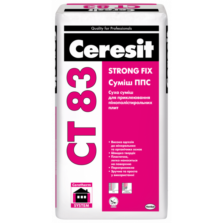 Клей для пенополистирольных плит CERESIT CT-83 (25кг)