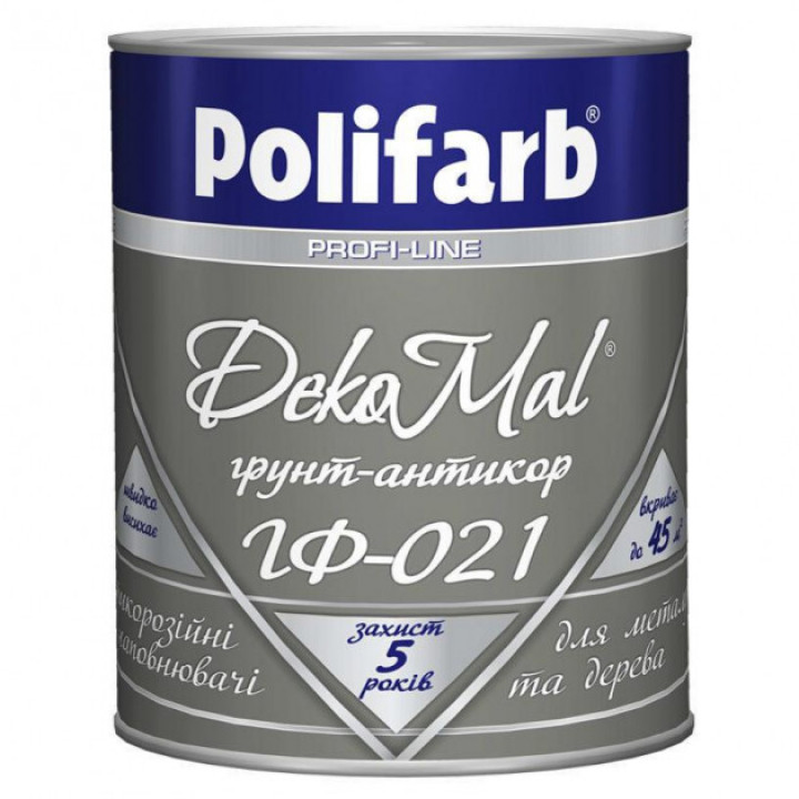 Грунтовка Polifarb DekoMal ГФ-021 (2,7 кг/серая)