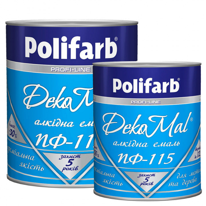 Эмаль алкидная Polifarb DekoMal ПФ-115 ГОСТ (Полифарб) (0,9 кг/белая)