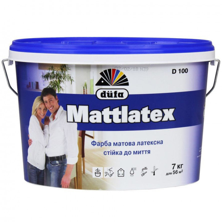 Фарба латексна матова DUFA Mattlatex D100 (14кг)