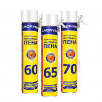 Пена монтажная ручная ЛАКРИСИЛ (Lacrysil) 60л./650гр.