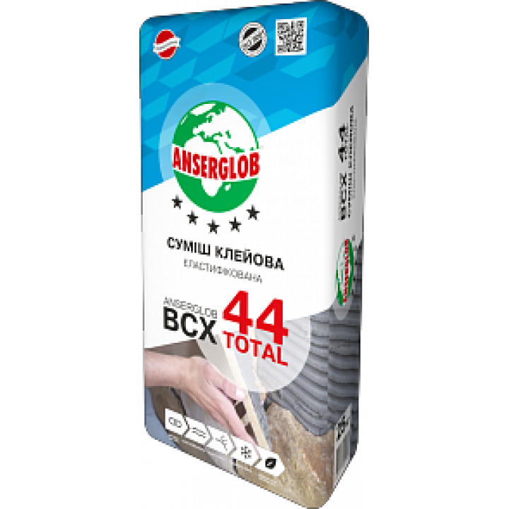 Ансерглоб ВСХ-44 total Клей для плитки 25кг (для теплої підлоги, басейни, тераси)