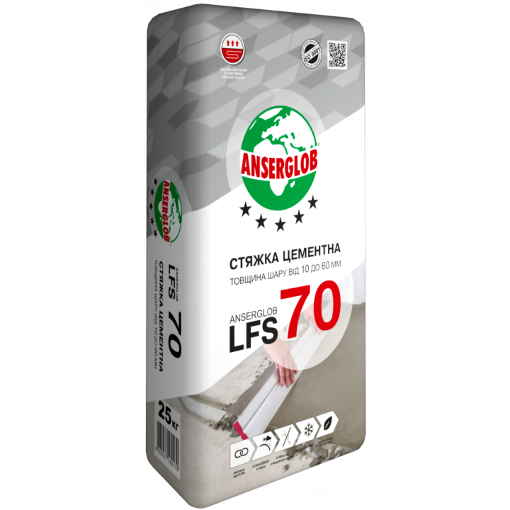 Ансерглоб LFS-70 стяжка цементна (10-60мм) 25 кг