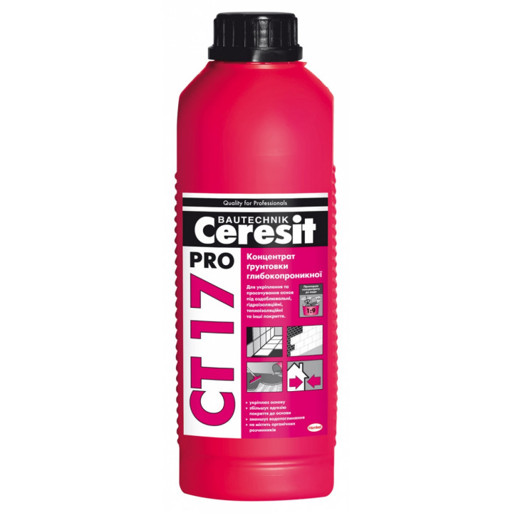 Концентрат грунтовки глубокопроникающей Ceresit CT-17 Pro (1л)