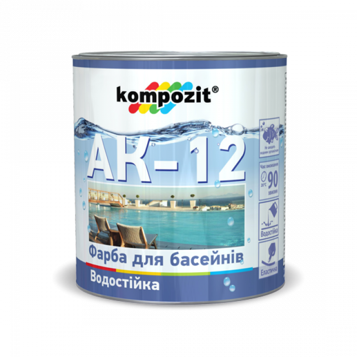 Краска для бассейнов АК-12 "Kompozit" (0.9кг)