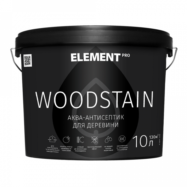 Element PRO WOODSTAIN Аква-антисептик по дереву безбарвний (10 л)