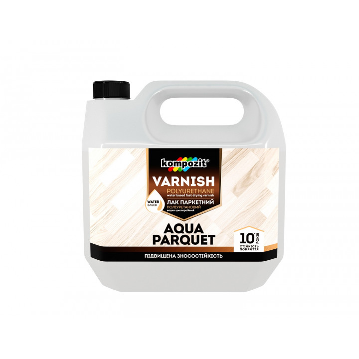 Лак паркетный полиуретановый AQUA PARQUET "Kompozit" (5л/матовый)