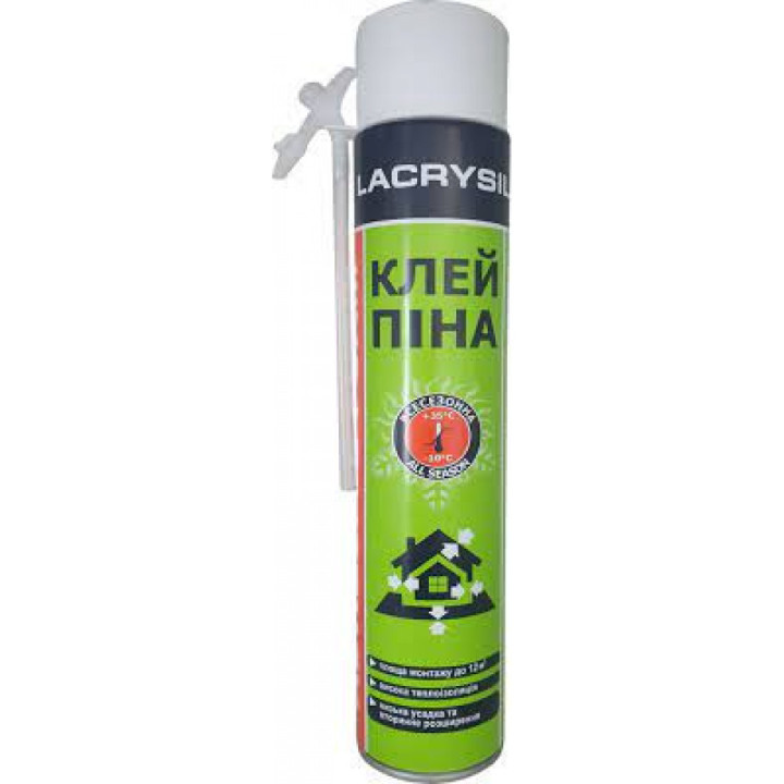 Піна-клей Lacrysil (ЛАКРОСИЛ) всесезонна ручна (800 мл) 950г.