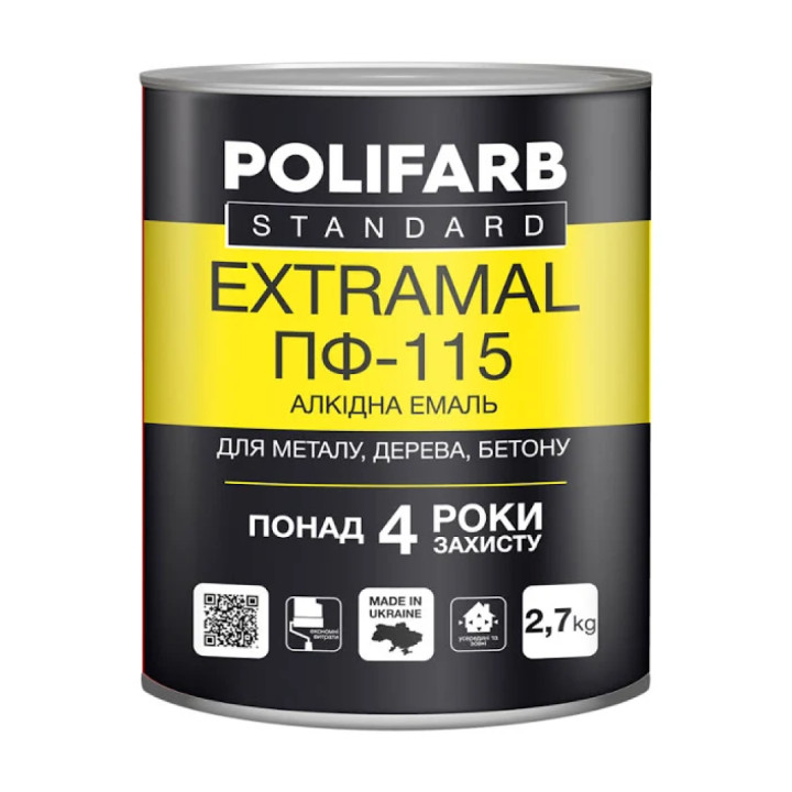 Грунтовка Polifarb Extra Mal ПФ-115 (2,8 кг/черная)