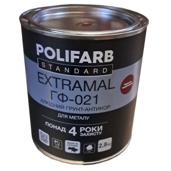 Грунтовка Polifarb  ExtraMal ГФ-021 (2,7 кг/красно-коричневая)