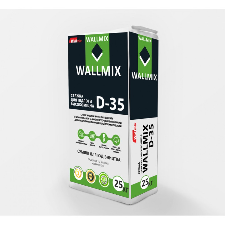 Стяжка для підлоги високоміцна Wallmix D-35 (25кг.)