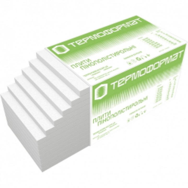Пінопласт  ТЕРМОФОРМАТ EPS S 100мм 1*0,5м  8 кг/м3