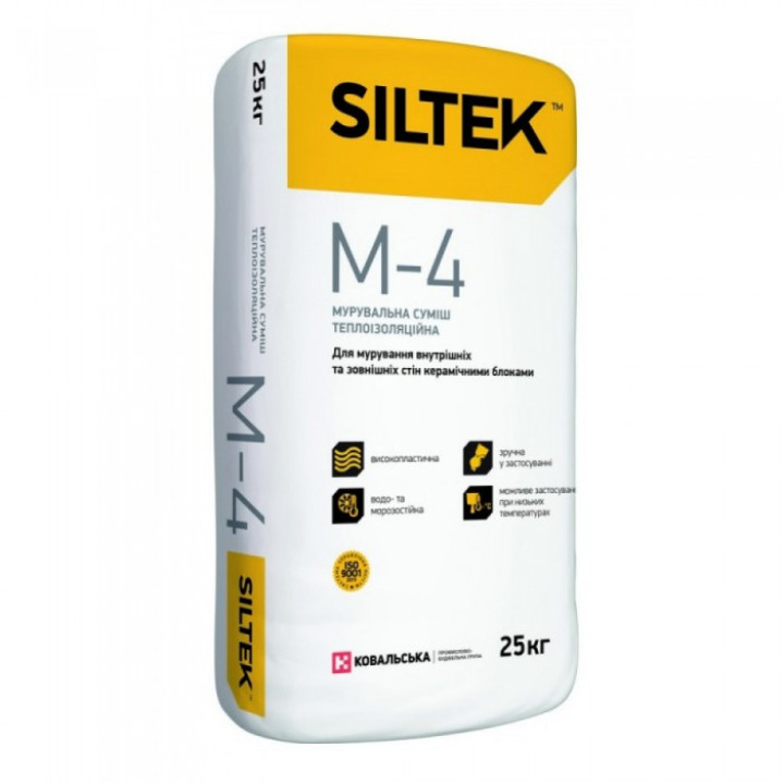Кладочная смесь Siltek M-4 теплоизоляция Зима (25 кг)