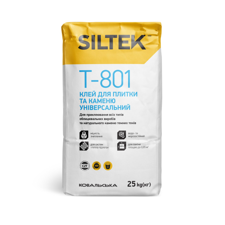 Клей для плитки и камня универсальный Т-801 SILTEK 25кг