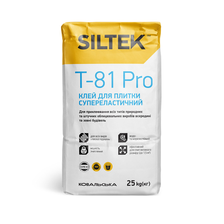 Клей для плитки суперэластичный Siltek T-81 Pro 25 кг.